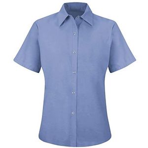 Red Kap Women's Standard Short Sleeve Specialized Pocketless Work Shirt, Light Blue, Medium