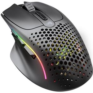 Glorious Gaming Model I 2 draadloze gamingmuis - hybride 2,4 GHz en Bluetooth, 75 g superlicht, 9 knoppen (2 verwisselbaar), RGB, MMO/MOBA/FPS, lange batterijduur, duimsteun aan de zijkant - zwart