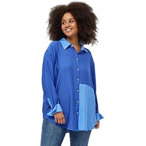 Peppercorn Lene Shirt met lange mouwen Curve | Blauwe dames tops | Lente Shirt Dames | Maat 20