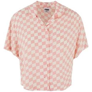 Urban Classics Dames Ladies Viscose Resort Shirt Shirt Shirt, Lemonadepinkcheck, XL