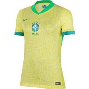 Nike Top Brasil Dames Dri-Fit Stadium JSY Short-Sleeve Home, Dynamic Yellow/Citroen Chiffon/Green Spark, FJ4334-706, XL