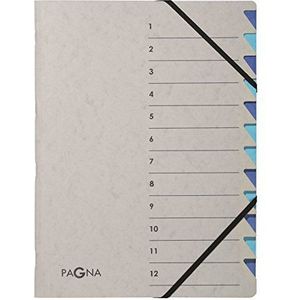 Pagna 44312-02 opbergmap 12 vakken Easy Grey 1-12 blauw