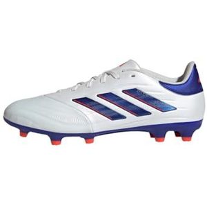 adidas Copa Pure II League voetbalschoenen voor dames en heren, stevige grondschoenen, Ftwr Wit Lucid Blauw Zonne-rood, 43 1/3 EU