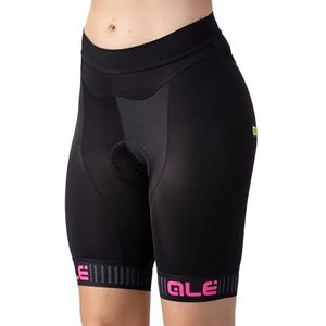Alé Cycling Dames Solid Traguardo fietsbroek, zwart/fluo roze, 3XL