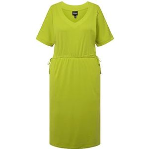 Ulla Popken, Dames grote maten, jurk met trekkoord, A-lijn, groen, 42/44 NL