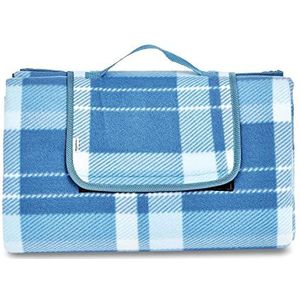 Amazon Basics Reiskleed voor picknicken, met waterdichte onderkant, 200 x 200 cm, blauw
