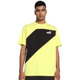 Puma - Power Colorblock - T-shirt - Geen Kleur - 100% Katoen, Relaxed Fit, Korte Mouwen, 160 gsm