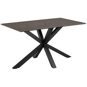 AC Design Furniture Heather eettafel, keramiek, zwart, H: 75,5 x B: 135 x D: 80 cm