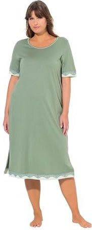 Ulla Popken - Nachthemden - Kaki - Halflange Mouwen - Ronde Hals