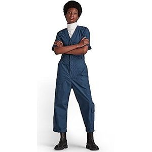 G-STAR Raw Jumpsuit voor dames, V-hals, korte mouwen, blauw (Luna Blue D20063-a790-c630), S