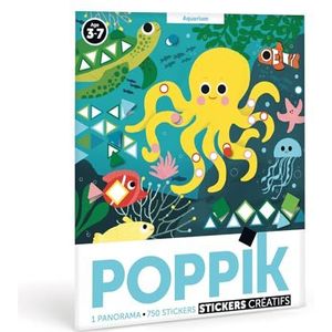 Poppik 3760262410210 Stickerboek Aquarium Kinderplezier, Educatieve Poster Kit