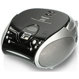 Lenco SCD-24 CD-radio voor kinderen - Stereo - Boombox - FM-radiotuner - Ttel-opslag - 2 x 1,5 W RMS-vermogen - wisselstroom en batterij - zilver veelkleurig