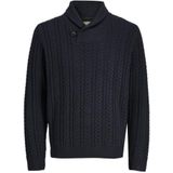 Jack & Jones - JPRBLUSEAN KNIT CABLE SHAWL NECK - Gebreide Trui - Dark Navy