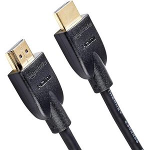 Amazon Basics High-Speed HDMI-kabel, A Male naar A Male, 18 Gbps, 4K/60Hz, 7,6 m, zwart, voor personal computer