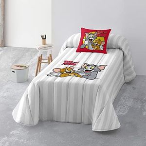 Belum Bouti-sprei Tom & Jerry, omkeerbaar, twee ontwerpen in een bouti-sprei, 100 g, model Tom & Jerry Basic - zwart en wit, bouti sprei voor 90 cm bed (190 x 270 cm)