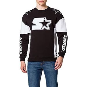 STARTER BLACK LABEL Heren Starter Racing Crewneck Sweatshirt, zwart/wit, M