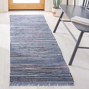 Safavieh tapijt, plat, handgeweven, katoen, loper in roest, rood/meerkleurig 62 X 240 cm Violet / Multicolore