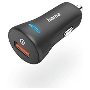 Hama Quick USB-autolader (Qualcomm® Quick Charge™ 3.0, 19.5W, voor Samsung Galaxy S21 S22, Xiaomi, Sony, iPhone XR/XS Max/8 Plus, Huawei, LG, Wiko) Zwart