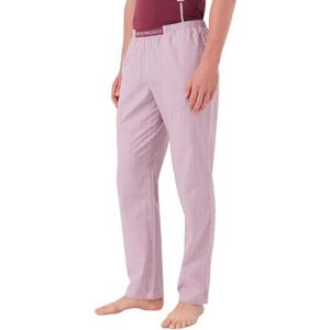 Emporio Armani Yarn Dyed Woven Pajama Sweatpants voor heren, Bourgondië/witte streep, XL