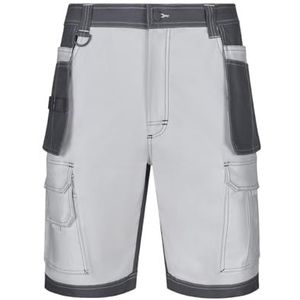 VELILLA 103029S Canvas Stretch Bermuda met zwevende zakken, wit en grijs, maat XL, Wit en grijs., XL