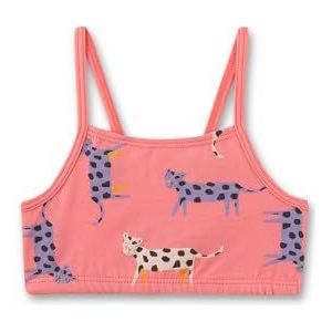 Sanetta Meisjesbustier Roze| Comfortabele en aangename bustier voor meisjes van katoenmix. Ondergoed met spaghettibandjes en giraffe allover | meisjes bustier, roze, 92 cm