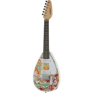 VOX - MK3 MINI Marble, elektrische gitaar met verminderde schaal 476 mm, druppelvorm, terentang-lichaam, esdoorngreep en toets van paars, kleur marmer