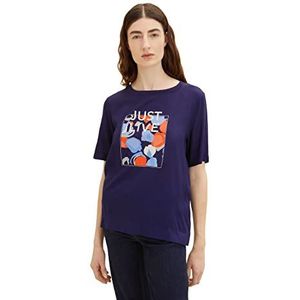 TOM TAILOR Dames T-shirt 1035460, 11331 - Atlantic Ocean Blue, XXL