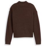 Tom Tailor - Gebreide Trui - Soft Chocolate Brown - Met Ribboorden