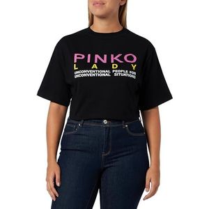 Pinko thermisch t-shirt jersey dames, Z99_nero Limousine, S