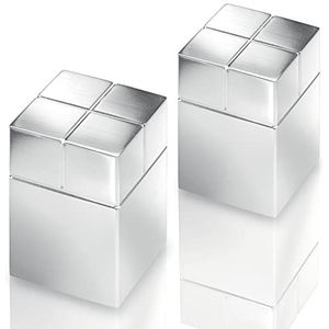 SIGEL BA707 Neodymium magneet, 2 x 2 x 3 cm, C30""Ultra-Strong"" (N50), voor glazen magneetborden, zilver, 2 stuks