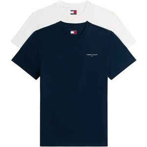 Tommy Jeans - Shirt - Navy/Wit - 2 Pack - Kwartmouw