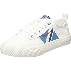 Pepe Jeans Flag Color B Sneakers voor jongens, wit, 40 EU