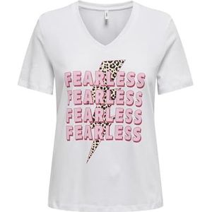 Onlhenny Life Reg S/S V-hals Top Box JRS, wit (bright white), XL