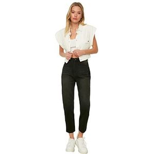 Trendyol Mom damesjeans met hoge taille, antraciet, Antraciet, 32