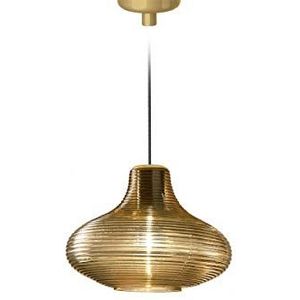Homemania Hanglamp Emma, goud, honing van glas, 26 x 26 x 18,5 cm, 1 x E27, max. 57 W, 1050 lm, 2700 K, 220-240 V
