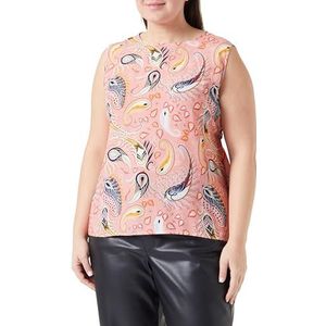usha Dames blouse top mouwloos 10127198, roze meerkleurig, XL, Roze, meerkleurig., XL