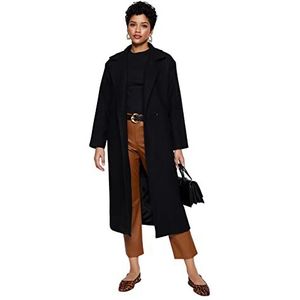Trendyol Dames Gerade Lange Ärmel Regulär Hijab-Mantel bescheiden jas voor dames, Zwart, 64