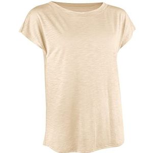 Nur Die Basic T-shirt voor dames van bamboecellulose, bijzonder zacht en losjes, lichtbeige, L