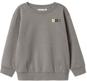 NAME IT Sweatshirt 'NMMOLAF'  lichtgeel / lichtgrijs / zwart