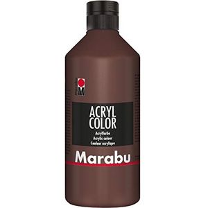 Marabu 12010075040 - Acryl Color middenbruin 500 ml, romige acrylverf op waterbasis, sneldrogend, lichtecht, waterbestendig, voor het aanbrengen met kwast en spons op canvas, papier en hout