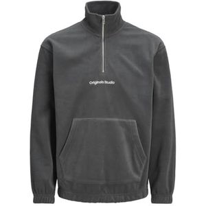 JACK & JONES Jorvesterbro Fleece Quarter Zip No Jnr voor heren, asphalt, 176
