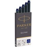 Parker Quink vulpen, lange patronen 5 stuks. Box of 5 Blauw