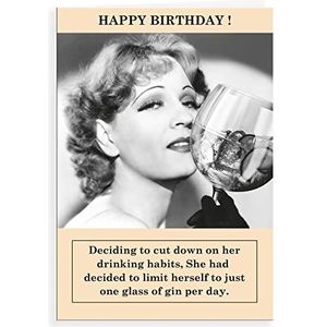 Regal Publishing Humor Grappige Verjaardagskaart Een glas gin - 7 x 5 inch