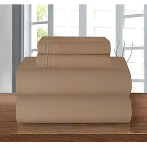 Elegant Comfort 4 Stuk 1500 Draad Count Luxe Zijdeachtige Zachte Egyptische Kwaliteit Gezelligste Sheet Set, Volledig, Taupe