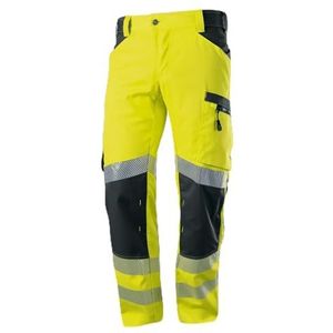 BP 2040-844-6656 werkbroek voor heren, 79,5% polyester, 16,5% katoen, 4% elastaan, waarschuwingsgeel/antraciet, 3D-snit, ergonomische pasvorm, maat 52 l