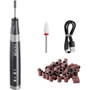 VEVOR Draadloze elektrische nagelvijl, 30.000 tpm, oplaadbare nagelschuurmachine voor manicure en pedicure met 50 schuurbanden voor het verwijderen van dode huid, glad nageloppervlak