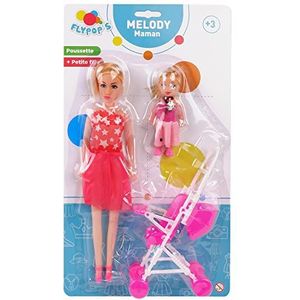 FLYPOP'S - Moederpop - Speelgoed voor kinderen - 070026LIN - Willekeurig model - Plastic - Mannequin - Pop - Mannequin - 27 cm x 7 cm - Vanaf 3 jaar.