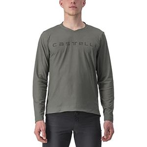 CASTELLI T-shirt met lange mouwen voor heren, grijs (bosgrijs), XXL