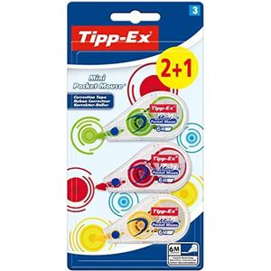 Tipp-Ex Mini Pocket Mouse Correctieroller, verschillende kleuren, blister 3