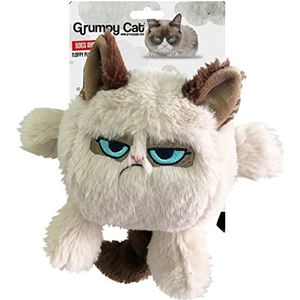 Grumpy Kattenhoofd Hond Speelgoed Veelkleurig (wit/bruin) - 20 cm